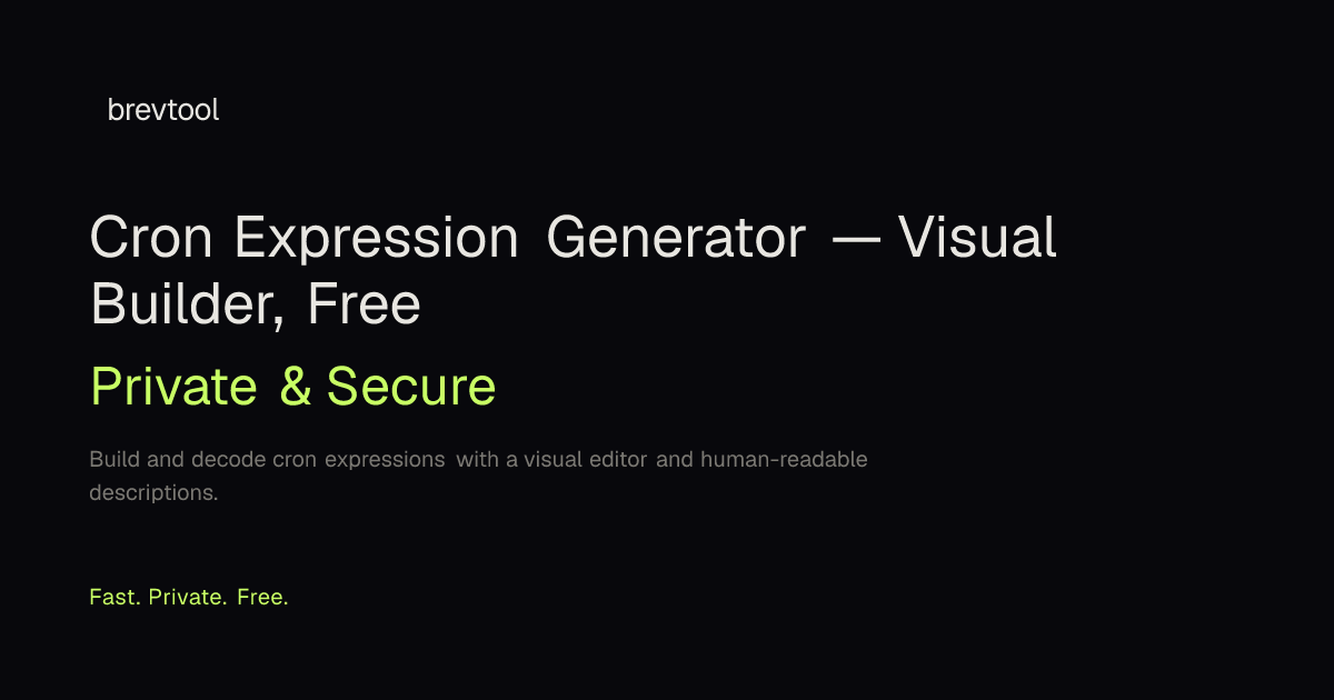 Cron Expression Generator — Visual Builder, Free | brevtool