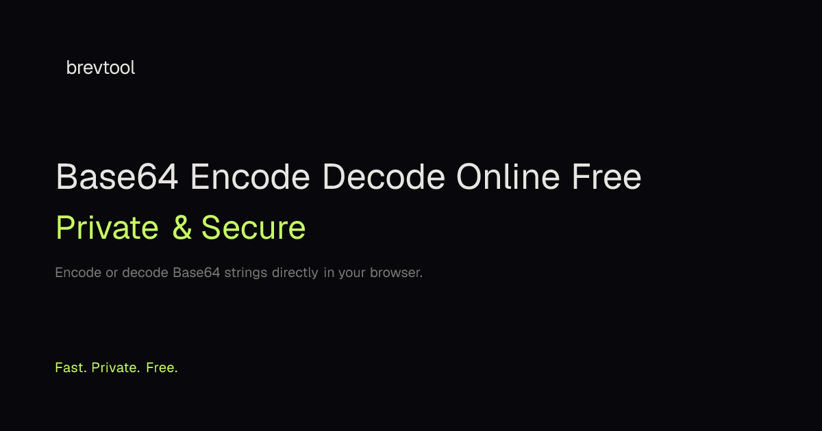 Base64 Encode Decode Online Free | brevtool