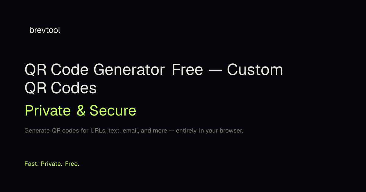 QR Code Generator Free — Custom QR Codes | brevtool