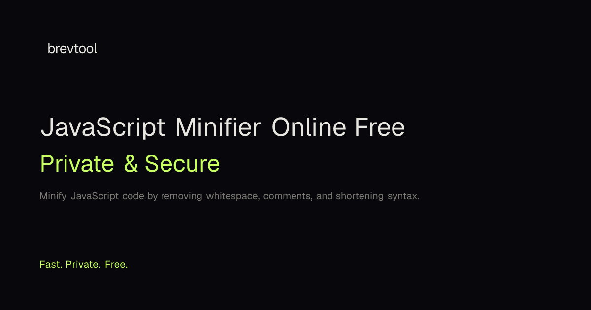 JavaScript Minifier Online Free | brevtool
