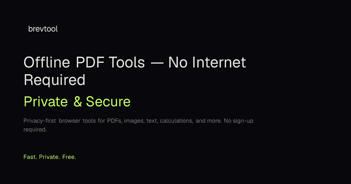 Offline PDF Tools — No Internet Required | brevtool
